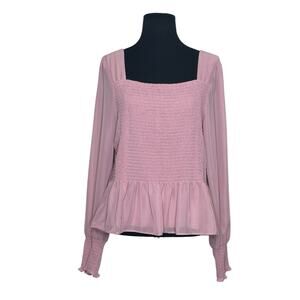 Nine West pink long sleeves blouse size XL